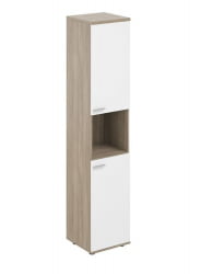 Шкаф высокий правый с нишей Сигма СГ.866.ОД.ВХ.ВХ.Р Дуб темный Белый / Sigma SG.866.OD.WH.WH.R
