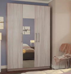 Шкаф трехстворчатый Морис 3 Ясень шимо темный Ясень шимо светлый