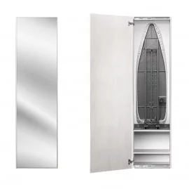 Шкаф со встроенной гладильной доской Ирон Бокс Принт (левый) Беленый дуб / Iron Box Print