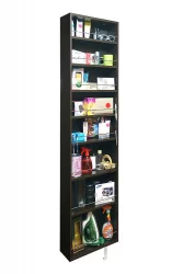 Поворотный шкаф в черном глянцевом стекле Драйв Шелф (левый) Венге