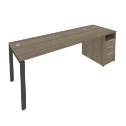 Рабочая станция с опорной тумбой Метал Сйстем Б.РС-СТП -1.5 Вяз/Антрацит / Metal System