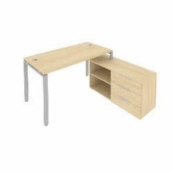 Рабочая станция на П-образном м/к с опорной тумбой правая Метал Сйстем Б.РС-СТС-2.3 Пр Акация/Серый / Metal System