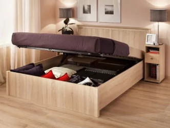 Кровать с подъемным механизмом (1400) Шерлоcк 43.2 Дуб Сонома (спальня) / Sherlock