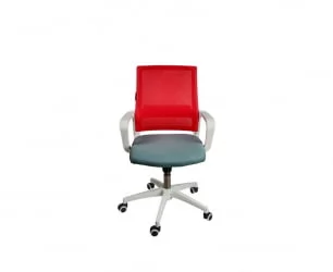 Кресло офисное Бит ЛБ белый пластик Красный / LB