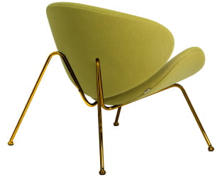 Кресло дизайнерское ДОБРИН ЕМИЛЙ (светло-зеленая ткань АФ3, золотое основание) / DOBRIN EMILY AF3,