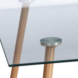 Стол СОПХИА (мод. 5003) металл/стекло (8мм), 110 х 80 х 75 см, бук/прозрачный / SOPHIA (mod.