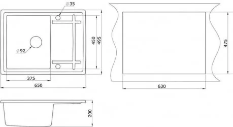 Кухонная мойка ГРАНУЛА 6501 Пирит / GRANULA