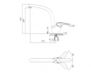 Смеситель ГРАНУЛА 2024 Черный / GRANULA