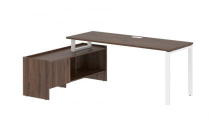 Стол с тумбой ЕДИС ЕУCТ 19614 Дуб Денвер темный Белый / EDIS EUCT