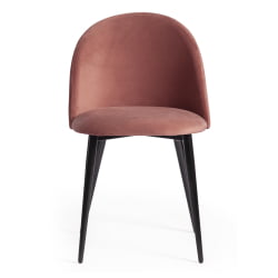 Стул МОНРО (мод. 710) ткань/металл, 56х51х80 см, высота до сиденья 47 см, коралловый баркхат 15 /черный / MONRO (mod. barkhat