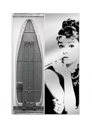 Шкаф со встроенной гладильной доской Ирон Слим Принт (правый, купе) Венге / Iron Slim Print