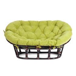 Диван МАМАСАН/МАМАСАН 23/02 В /с подушкой/ подушка 182х119 см, 169х102х80 см, Антикуе бровн (античный черно-коричневый), флок, олива, 23 / MAMASAN/МАМАСАН W Antique brown