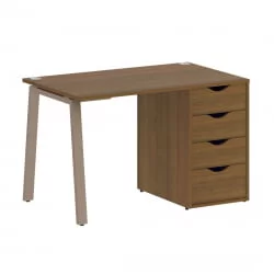 Стол письменный ХОМЕ ОФФИCЕ ВР.СП-3-118.4.А Орех Гварнери/Мокко металл / HOME OFFICE VR.SP-3-118.4.A