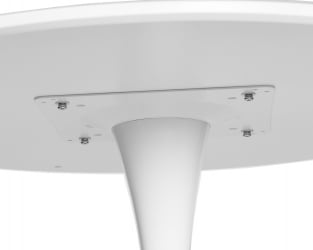 Стеклянный стол МИА (белая столешница, белое основание) / MIA