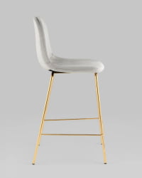 Стул полубарный Валенсия СН велюр Серый золотые ножки / SN