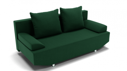 Зеленый диван Сити (ЗР) Цвет фасада: Зеленый; Тип: Прямой; Материал фасада: Металл/Велюр