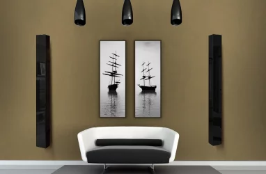 Поворотный шкаф в черном глянцевом стекле Иглу Шелф Венге