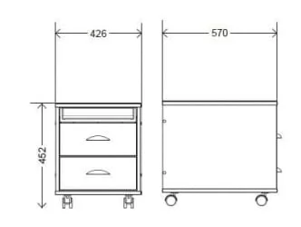 Тумбочка для детской Тумба 1 степ Яблоня Серый / Tumba step