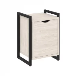 Тумба на регулируемых опорах с распашным фасадом ЛОФТ ВР.Л-Т2.О Металл черный Денвер светлый / LOFT VR.L-T2.O