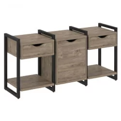 Тумба на регулируемых опорах наборная. Вариант №6 ЛОФТ ВР.Л-ТН-6.О Металл черный Тиквуд темный / LOFT VR.L-TN-6.O