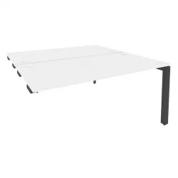 Стол-приставка двойной на П-образном м/к к опорным элем. ОНИКС О.МП-Д.СПР-4.8 Белый Бриллиант/Антрацит / ONIX O.MP-D.SPR-4.8