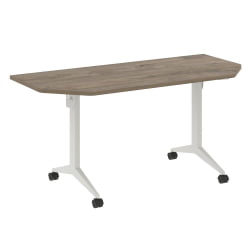 Стол складной мобильный КС-Пулл КС.М-7.Т2 Тиквуд Темный/Белый / X-Pull X.M-7.T2