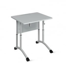 Стол ученический 1-местный регулируемый (ростомат) (рост 3-5) 600х500 мм ЛДСП Серый/Металл Серый