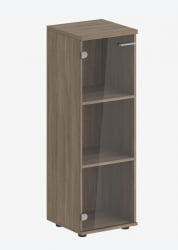 Шкаф средний со стеклом Сигма СГ.804.ОД.ГЛ Дуб темный / Sigma SG.804.OD.GL