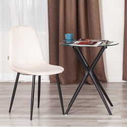 Металлический стул БРЕЕЗЕ (мод. ДЖСC-58) Велюр/металл , 44 х 53 х 86 см, беиге (бежевый) ХЛР2 / черный / BREEZE (mod. JSC-58) beige HLR2