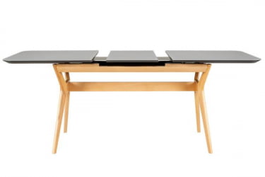 Стол раскл. Нарвик Гласс 120-150 Аутоматиc Натур/Дэрк матте гласс / Glass Automatic Natur/Dark matte glass