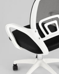 Кресло офисное ТопЧаирс Симпле SN черный пластик белый / TopChairs Simple