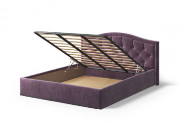 Кровать Стелла, 1400*2000 мм, велюр НЕО 17, фиолетовый / NEO