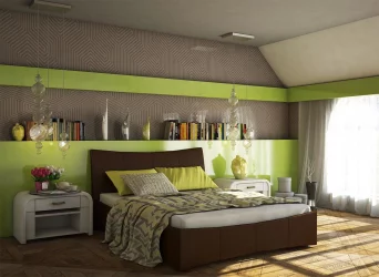 Кровать с мягким изголовьем Коричневый_68182