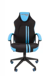 Кресло геймерское CХАИРМАН ГАМЕ 26 Черный-голубой / CHAIRMAN GAME