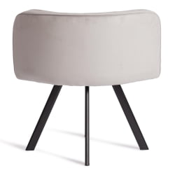 Комплект (стол, 4 стула) КУАДРОН (мод. ПТ14) Стол: МДФ/металл, стул: металл/велюр, 100х100х73 см, 69х56х71 см, Лигхт-грей(св-серый) ХЛР-14/черный / QUADRON (mod. PT14) Light-grey(св-серый) HLR-14/черный