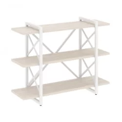 Стеллаж на регулируемых опорах - 3 полки ЛОФТ ВР.Л-МСТ.О-3.8В Металл белый Денвер светлый / LOFT VR.L-MST.O-3.8V