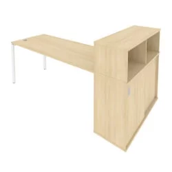 Рабочая станция с опорным шкафом-купе Метал Сйстем Б.РС-СШК-3.5 Акация/Белый / Metal System
