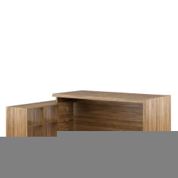 Стол письменный на опорной тумбе, левый СОЛ29711203 Орех / SOL29711203