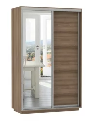 Шкаф-купе двухдверный Экспресс Дуо Медиум 1400х2200х Ясень шимо тёмный / 1400х2200h