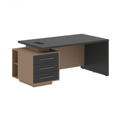 Стол руководителя левый ВЕЛИОН ВCТ 1890 Л Яшма черный Кобра / VELION VCT L