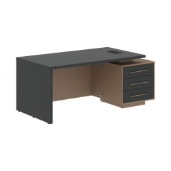 Стол руководителя правый ВЕЛИОН ВCТ 1890 Р Яшма черный Кобра / VELION VCT R