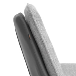 Кресло Космо велюр/букле (ХЙП)/экокожа, светло-серый/графит / Cosmo (HYP)/экокожа,