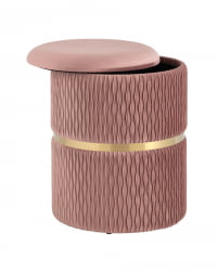 Пуф Джесси с ящиком велюр Розовый