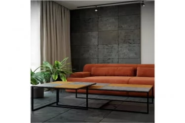 Стол журнальный Фьюжн квадро Дуб американский/серый бетон