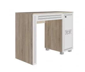 Стол-трансформер Мадлен 03 Дуб сонома светлый Ясень белый Серебро