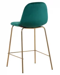 Стул полубарный Валенсия велюр Зеленый золотые ножки