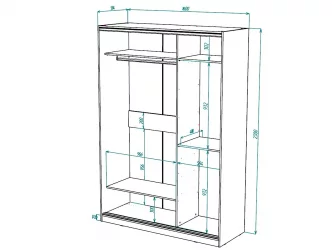 Белый шкаф-купе с зеркалом Виктория 1600х584х2300, Белый 16ДЗЗЗДЗЗЗ-ШЯ-Б 310-494