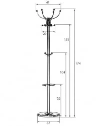 Вешалка напольная ДОБРИН БОННИ Чёрный / DOBRIN BONNY