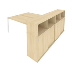 Рабочая станция с опорным шкафом-купе Метал Сйстем Б.РС-СШК-4.5 Акация/Белый / Metal System