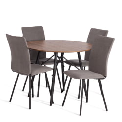 Стул обеденный Ла Роуссе велюр, серый/черный, 29, 49х50х93 / La Rousse